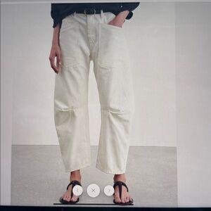 New Nili Lotan Shon Cream Jeans